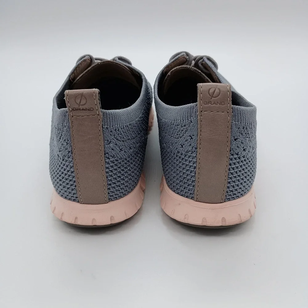 Cole Haan ZeroGrand Stitchlite Wingtip‎ Oxford Gray Pink Womens 7B
